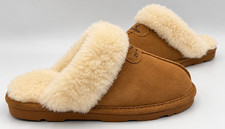 BEARPAW Womens Loki II Suede Faux Fur Lined Cozy Slippers Hickory Size:8 172S