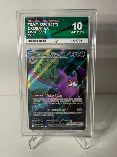 Pokemon TCG Team Rockets Crobat EX 217/182 - Ace 10 (Perfect Subgrades)