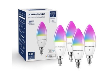 E12 Smart Light Bulbs 60W Equiv., Work with Alexa/Google Home/Smart Life, 500...