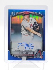 PATRICK FORBES 2025 BOWMAN DRAFT CHROME BLUE REFRACTOR AUTO /150 #CPA-PF Q6973