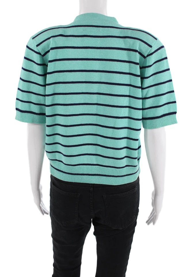 Cárdigan de mujer San Remo con botones manga corta cuello en V a rayas talla M Foto 3 de 4