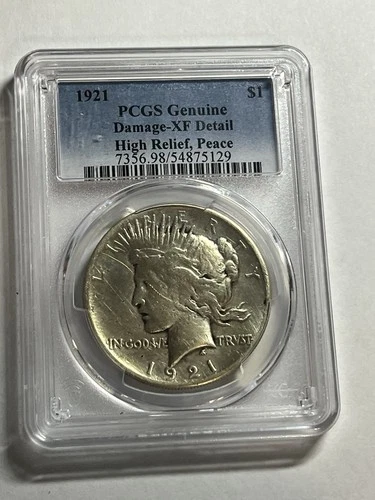 1921 High Relief Key Date Peace Silver Dollar $1 PCGS XF Details