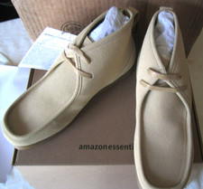 AMAZON ESSENTIALS MEN'S CHUKKA MOC TOE BOOTS SAND FAUX SUEDE SIZE MEN 9