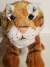 FAO Schwarz Tiger Plush Cub Stuffed Animal Cat Plush 12" EUC Tiger King Stripes