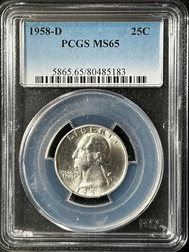 1958-D  25C Washington Quarter Dollar PCGS MS65  80485183