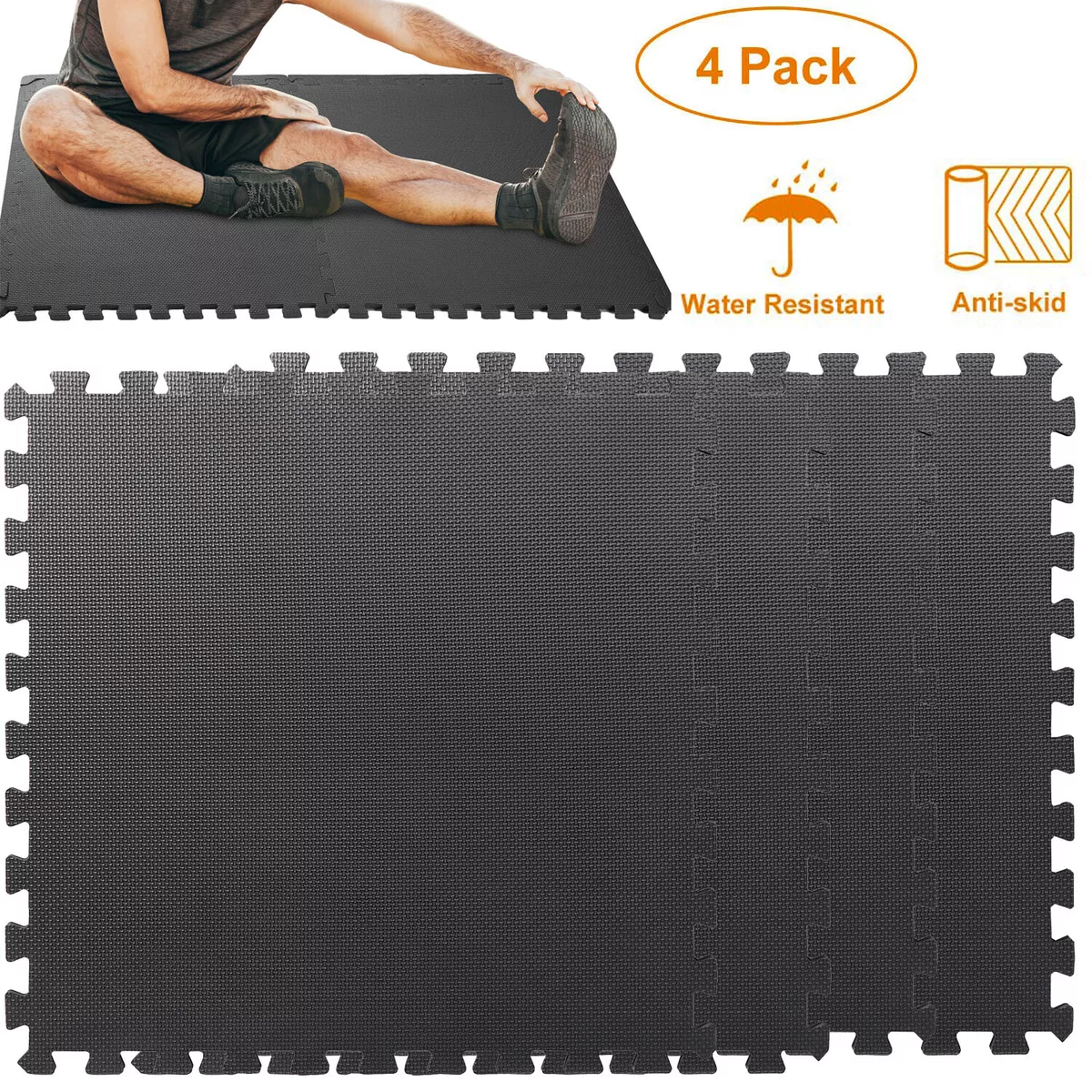 60*60CM 4 Pieces Puzzle Exercise Floor Mats EVA Foam Workout Gym Equipment  Mat