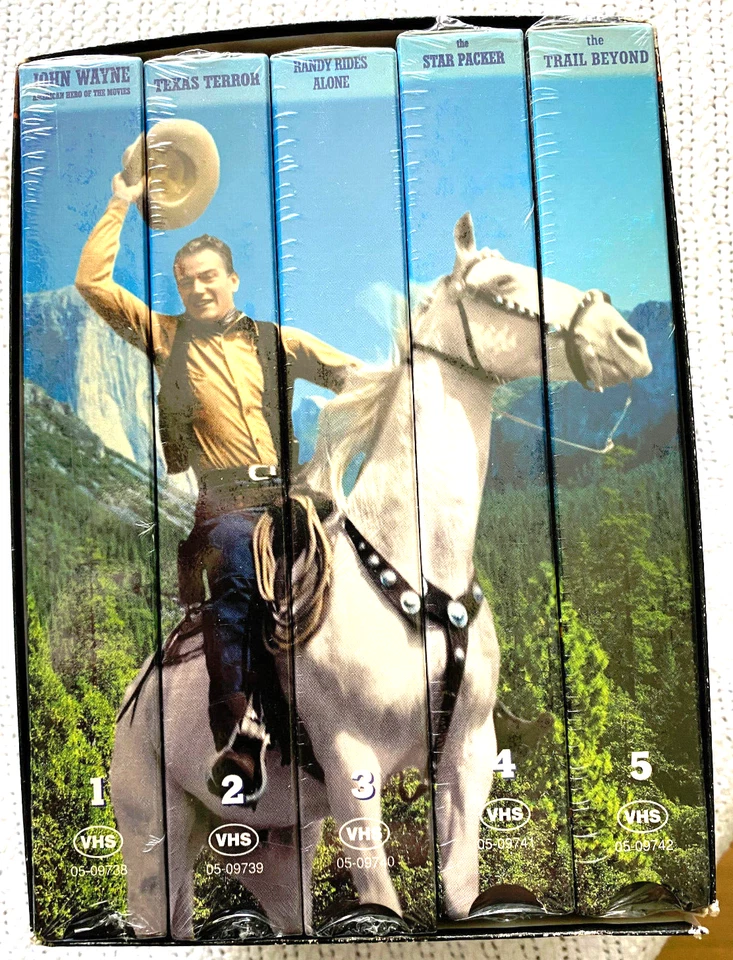 John Wayne 5-Pack (VHS, 2002, 5-Tape Set) New videos are sealed. - Image 2 of 3