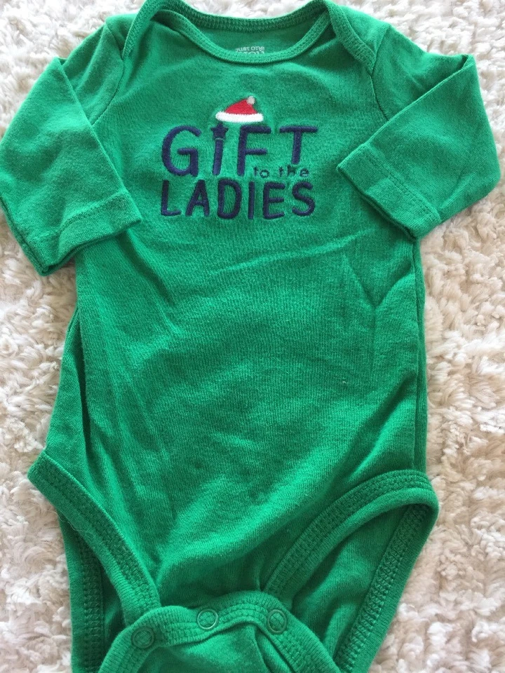 Conjunto Just One You Boys REGALO A LAS DAMAS Papá Noel Verde Pantalones de una pieza 3 meses Foto 2 de 4