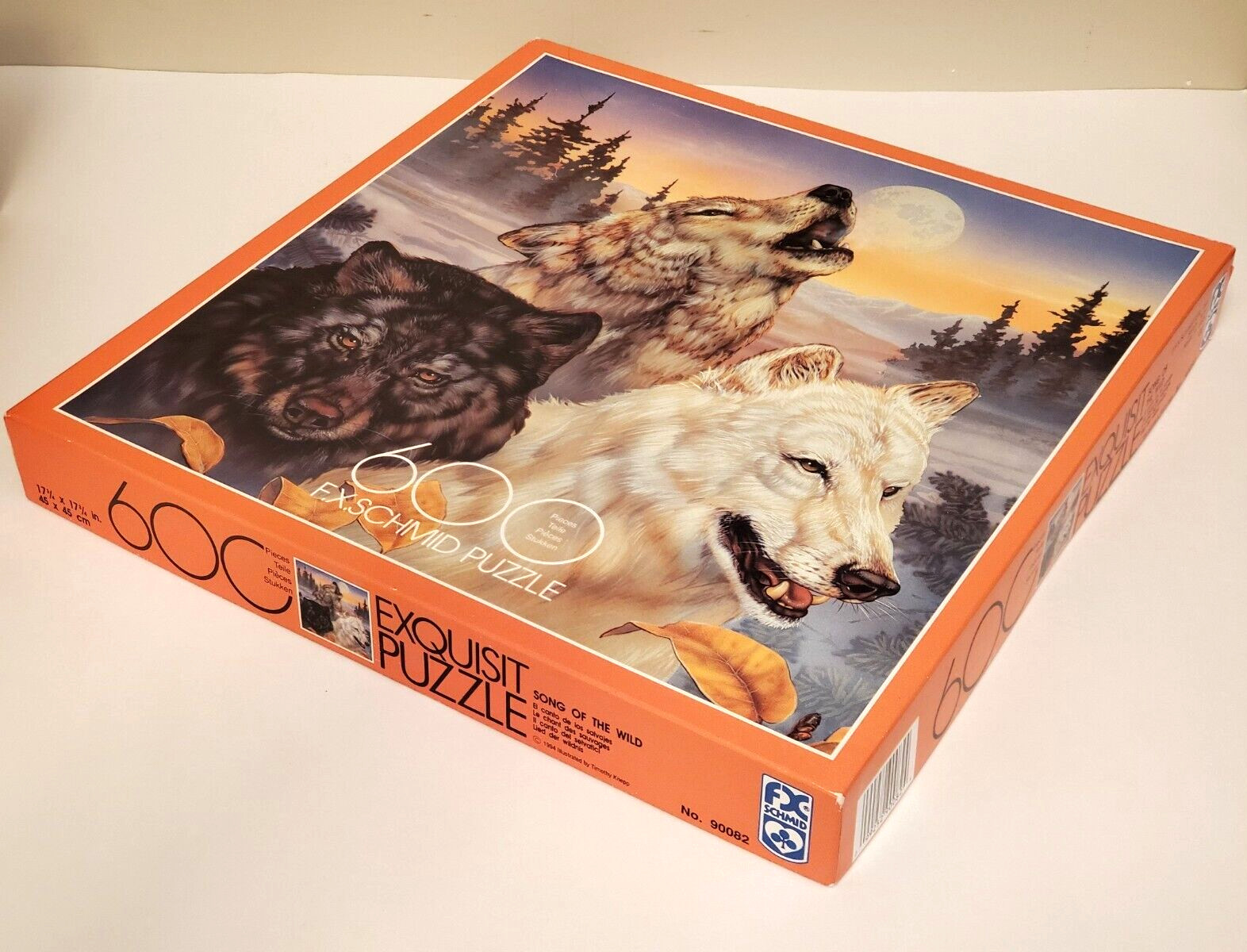 FX Schmid Wolf SONG OF THE WILD 600 Pc 1994 Exquisit Jigsaw Puzzle COMPLETE