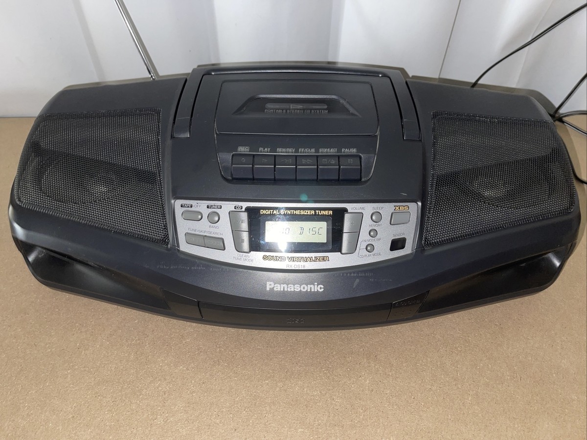 ラジオ・コンポ Panasonic SOUND VIRTUALIZER RX-DS18 Panasonic RX DS18 Boombox Ghettoblaster with CD silver 90s