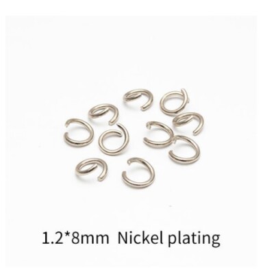 50 Stck. 1,2x8 mm Nickel Open Loop Jump Ring Verbinder für Schmuck Scrapbooking