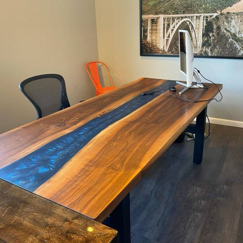 48x24 Epoxy Wood Table Top for Coffee Dining or Work Desk