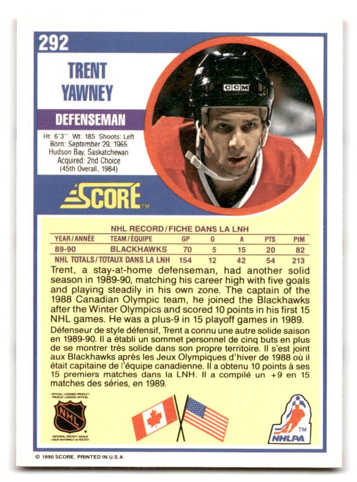 trent-yawney-1990-score-canadian-hockey-292-chicago-blackhawks-ebay
