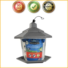 Pennington Earth Smart, Gray Plastic, Hopper Wild Bird Feeder, 2.5 lb. Capacity