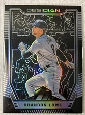 2019 Panini Chronicles - Obsidian silver Prizm #39 Brandon Lowe  (RC)
