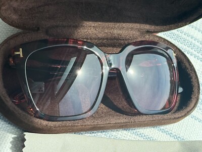 Tom Ford Amarra TF502-F 74B Striped Oversize Frame + Gradient