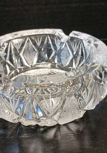 Bellissimo posacenere vintage americano brillante taglio pesante cristallo sigaretta - Foto 7 di 10