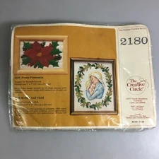 Creative Circle 1 Crewel Needlework Designs 2180 Pretty Poinsettia NEW 5 x 7
