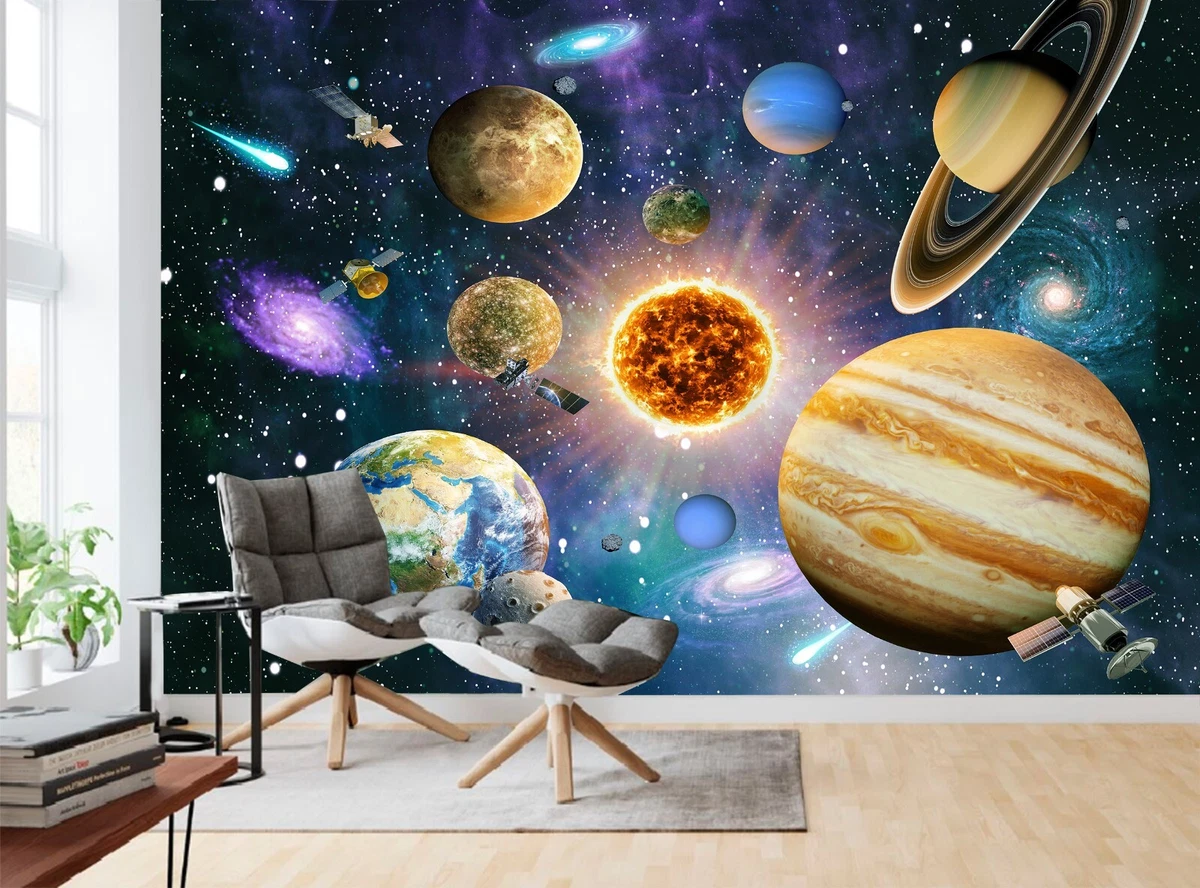 144x100inch bedroom wallpaper Space view Alien planets photo wall