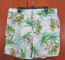 Trader Bay Swim Trunks Flamingo Sz XL Polyester Waist 38  Side 19 Inseam 7 in