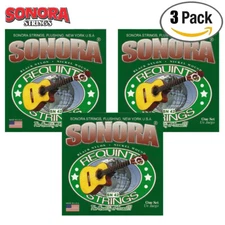 3-PACK Sonora SN42 Black Nylon Silver Plated Wound Requinto Guitar Strings 