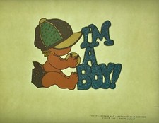 Original Vintage I  m A Boy Glitter Iron On Transfer