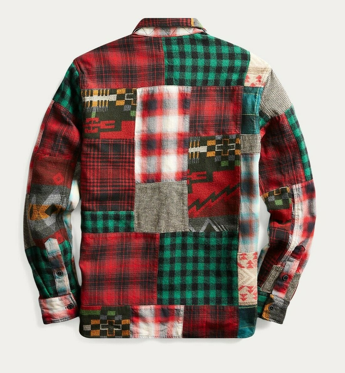 Patchwork Rrl New Ralph Lauren RRL Limited Edition Patchwork Wool Cotton Flannel Mens ...