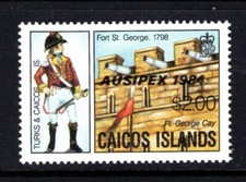 Caicos Islands 49, MNH, Overprint-AUSIPEX   1984, SCV-$3.5 x45889