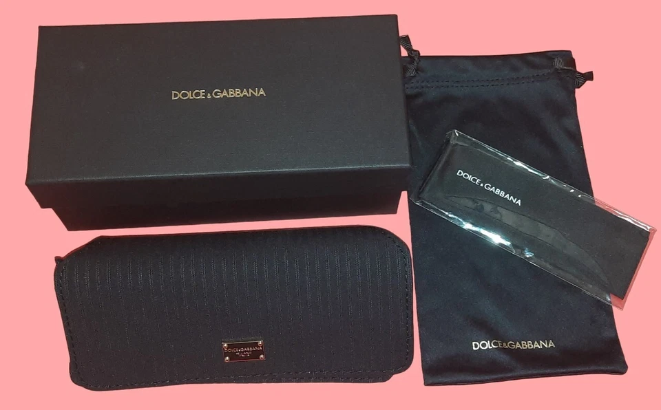 Dolce & Gabbana Scatola, Custodia a Righe per Occhiali Originali - Imagen 2 de 4