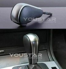 LEATHER Auto Shift Knob for BMW E36 38 39 46 53 60 61 83 Z3 MATT CHROME / BLACK 