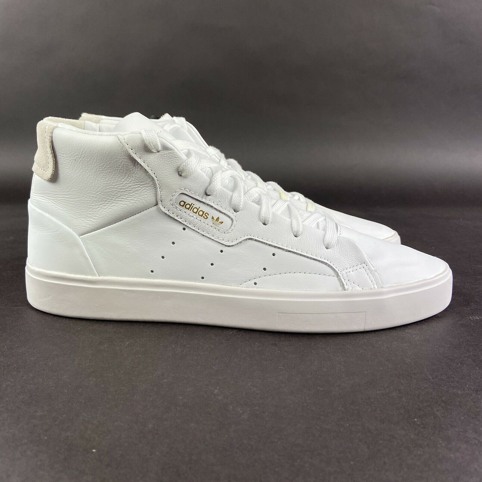 worst fax Rechthoek Adidas Sleek Mid Top Women&#039;s Casual Leather Black White Shoes $100  GZ8065 NEW | eBay