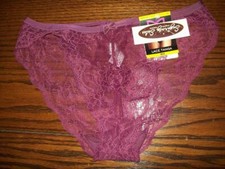 NWT MAIDENFORM LACE TANGA PANTIES DM0008 XR6 NYLON SPANDEX BURG M L