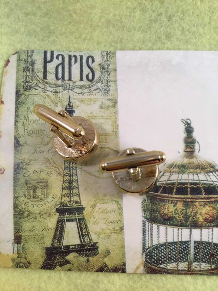 Joyería Vintage Oro Negro Cuadros Bandera Retro Gemelos Gemelos Joyería Foto 4 de 4