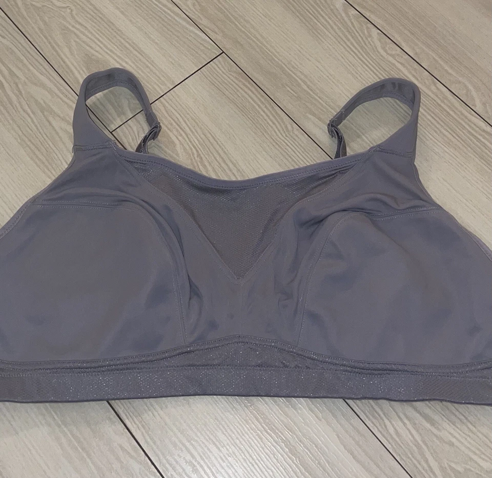 Playtex US4221 Bounce Control Wire Free Sports Bra Unlined Womens 46C Gray - Image 3 of 4