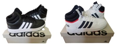 Adidas Hoops 3.0 Mid Men s Basketball Shoes White Black Athletic Sneakers