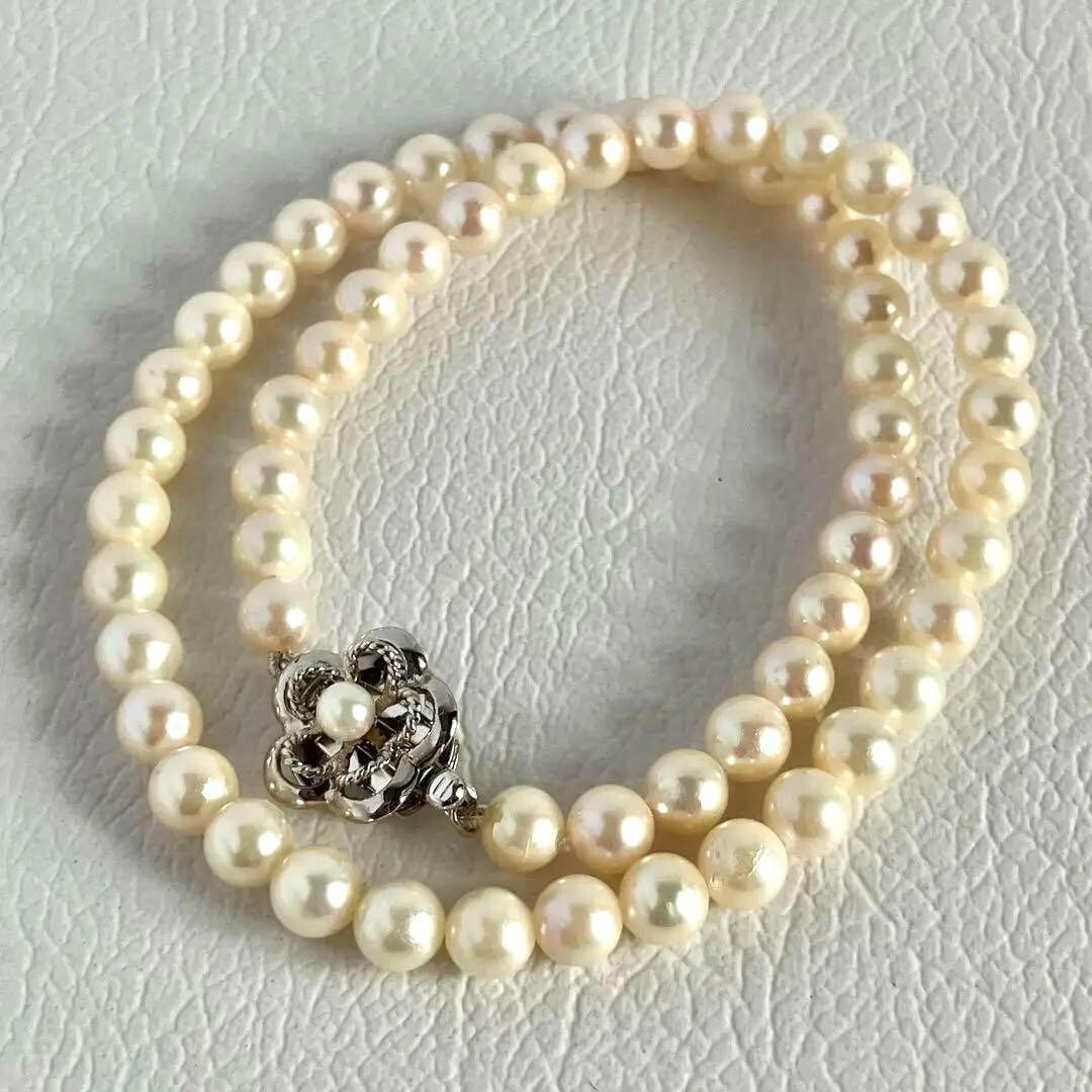 日本未入荷Heiのcrescendo pearl necklace Akoya Pearl Diamond Necklace – 14k Gold, 2-Strand, 19.25