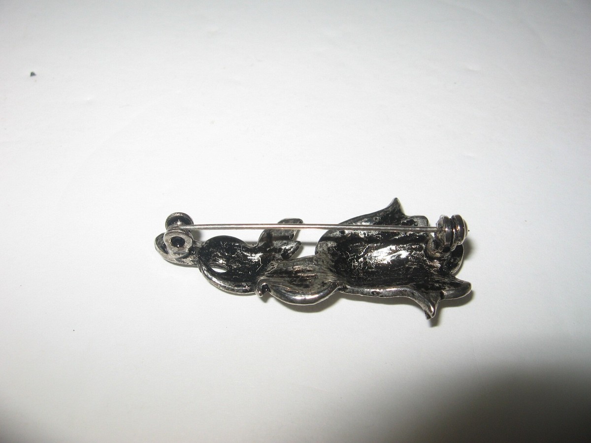 Broche en argent et marcassite - Droin Antiquités