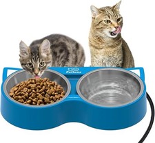 Heated Cat Bowl Outdoor Cats in Winter Heated Water Food Bowl 2 Stainless Steel