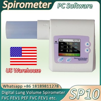 US Stock Digital Spirometer Lung Breath Diagnostic Vital ograph SP10 PC Software