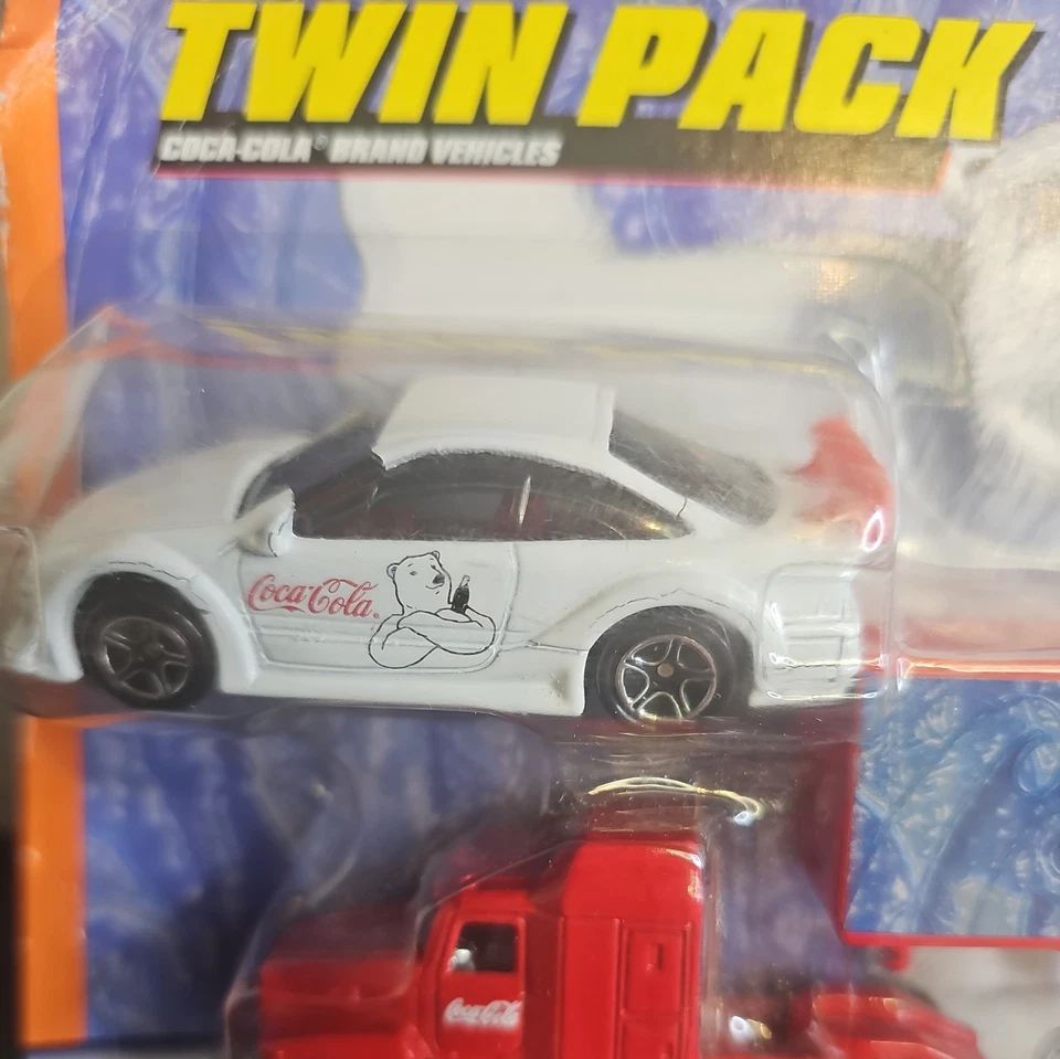 Matchbox Twin Pack Coca Cola Brand Car & Hauler Truck Polar Bear NEW 1999 Mattel - Image 2 of 4