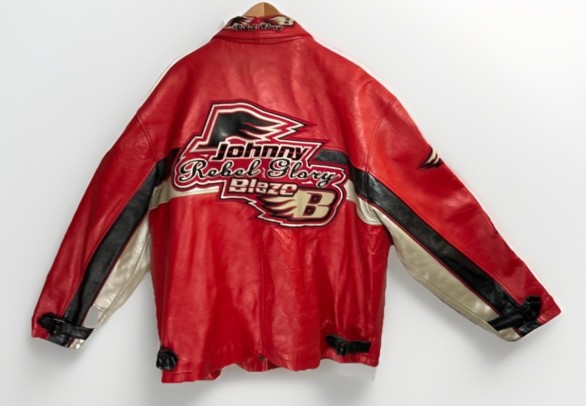 Johnny blaze スタジャン B系 HIPHOP Vintage 90s Johnny Blaze Leather Bomber Hip Hop Jacket Wu Tang