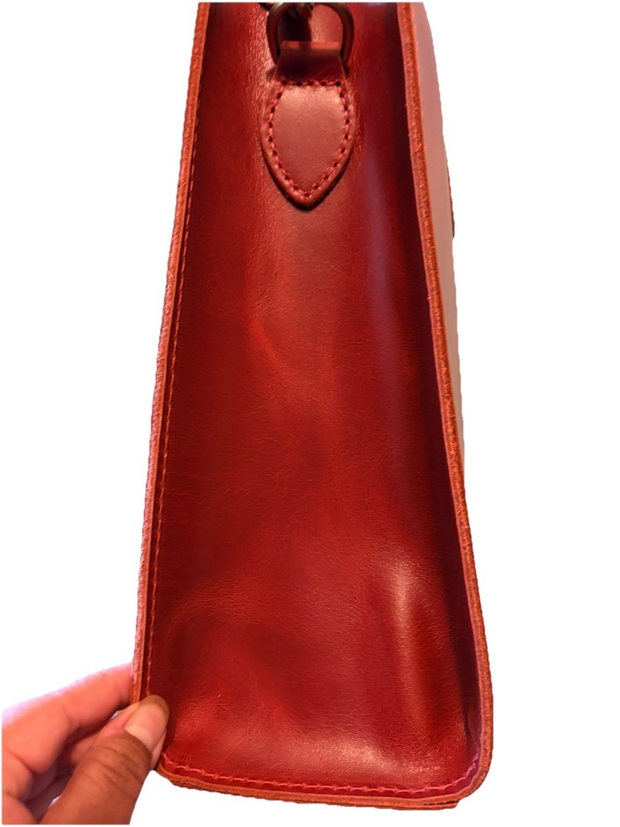 Portland Leather Goods Rosso Large Lola Zipper Tote Bag | eBay display picture 1