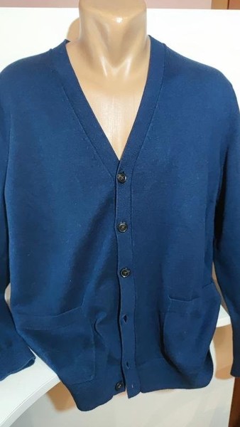Men Gant Cardigan Navy Cotton 40 /L / 48