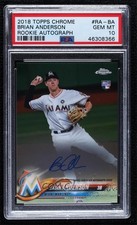 2018 Topps Chrome Rookie Auto Brian Anderson #RA-BA PSA 10 GEM MT Auto tj0