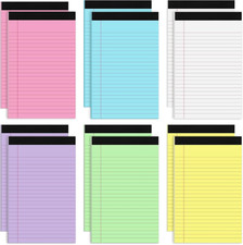 12 Packs 5x8 Legal Pads, 360 Sheets Colored College Ruled Notepads