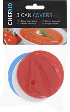 3 x Can Tin Cover Plastic Lid Caps Pet Food Fresh Top Storage Reusable Dog Cat