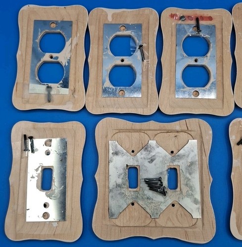 VTG Set Of 9 Hand-Painted Southwestern Aztec Wood Light Switch & Plug-in Covers - Picture 9 of 10