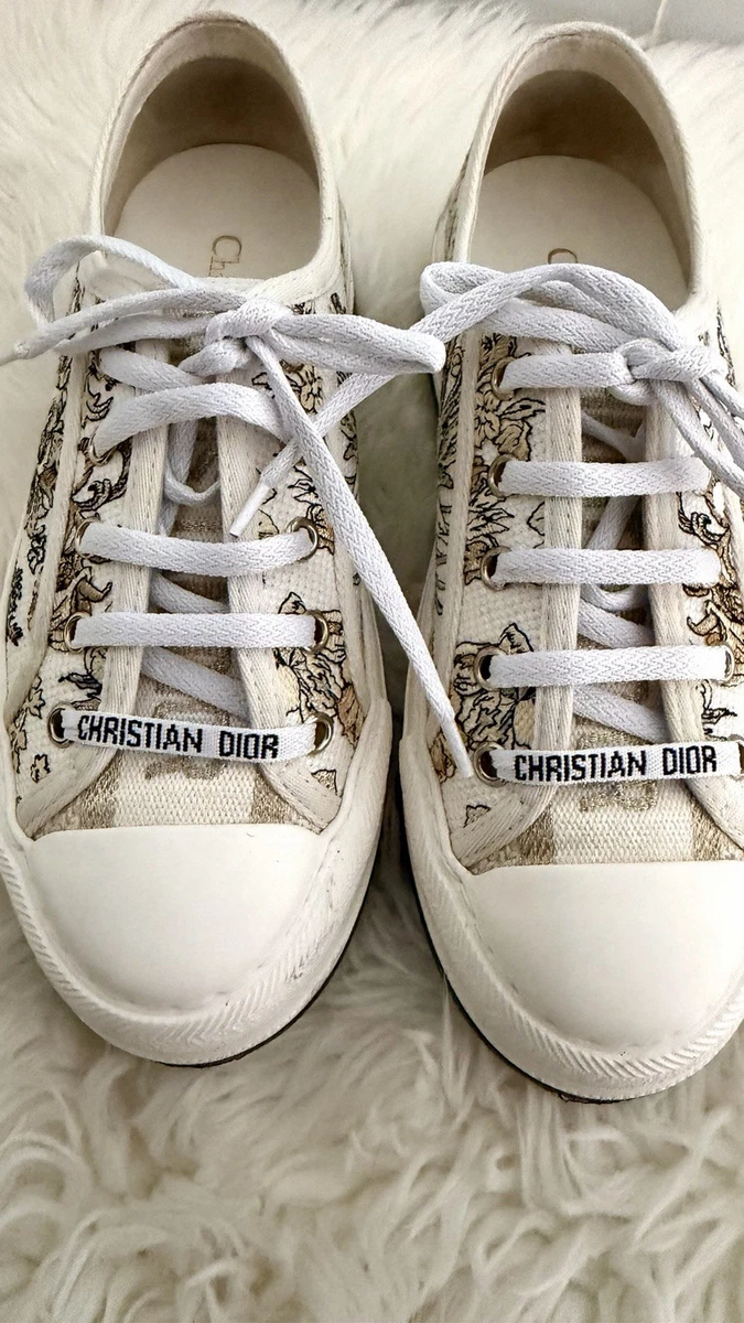 Dior Walk'N'Dior Embroidered Canvas Low Grey W for sale | eBay