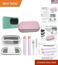 Travel Case Accessory Water Resistant Pink Glass Storage with Tubes Tips