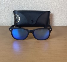 Ray-Ban Junior RJ9052S 100S/55 Matte Black Blue Mirror Wayfarer Sunglasses Kids